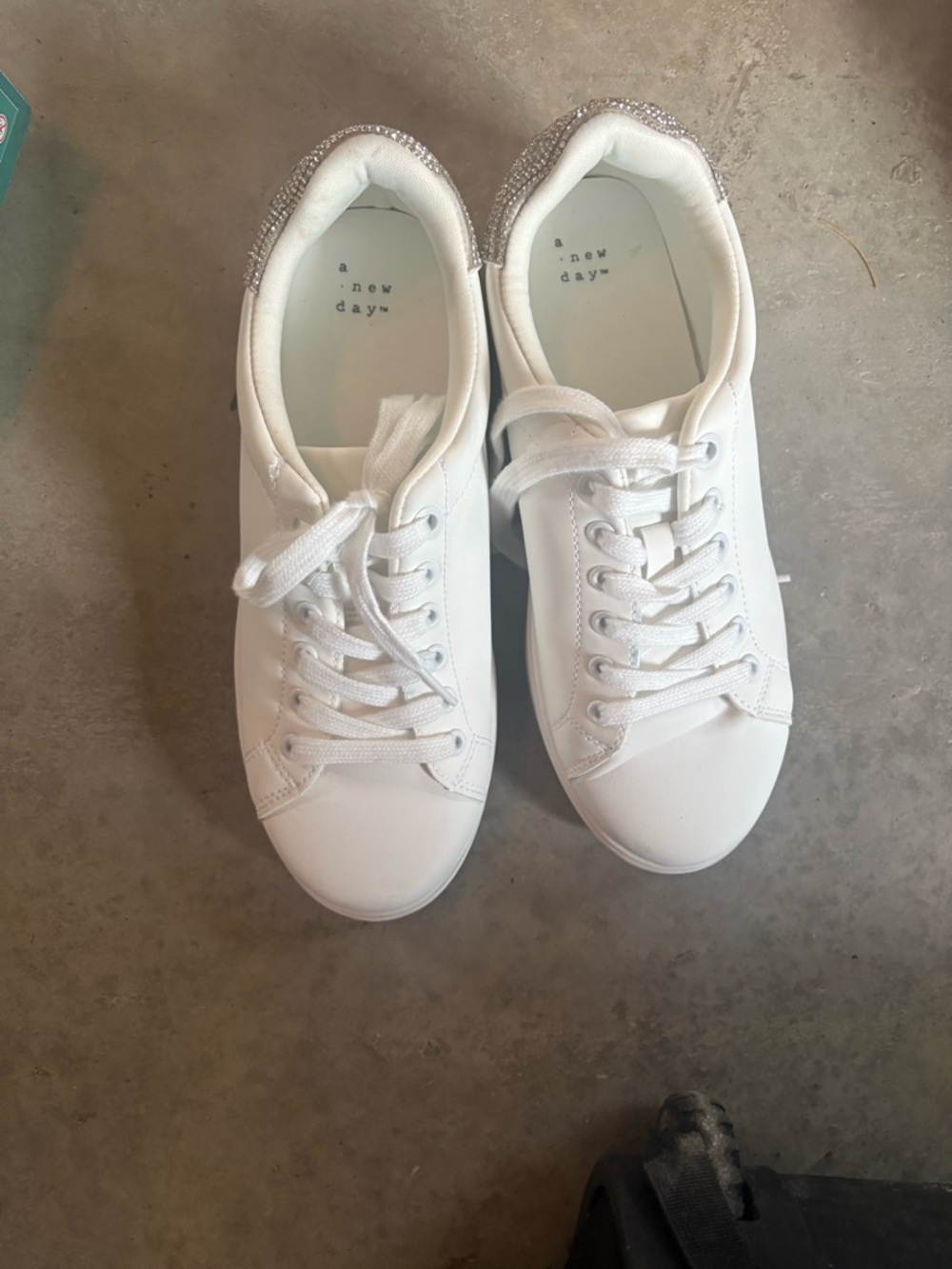 a new day White Lace-Up Sneakers with Sparkle Heel